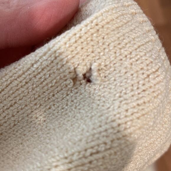 St John for Bullock’s Vintage Cream Long Sleeve Knit Midi Dress V-neck Sz 0 - Picture 9 of 11